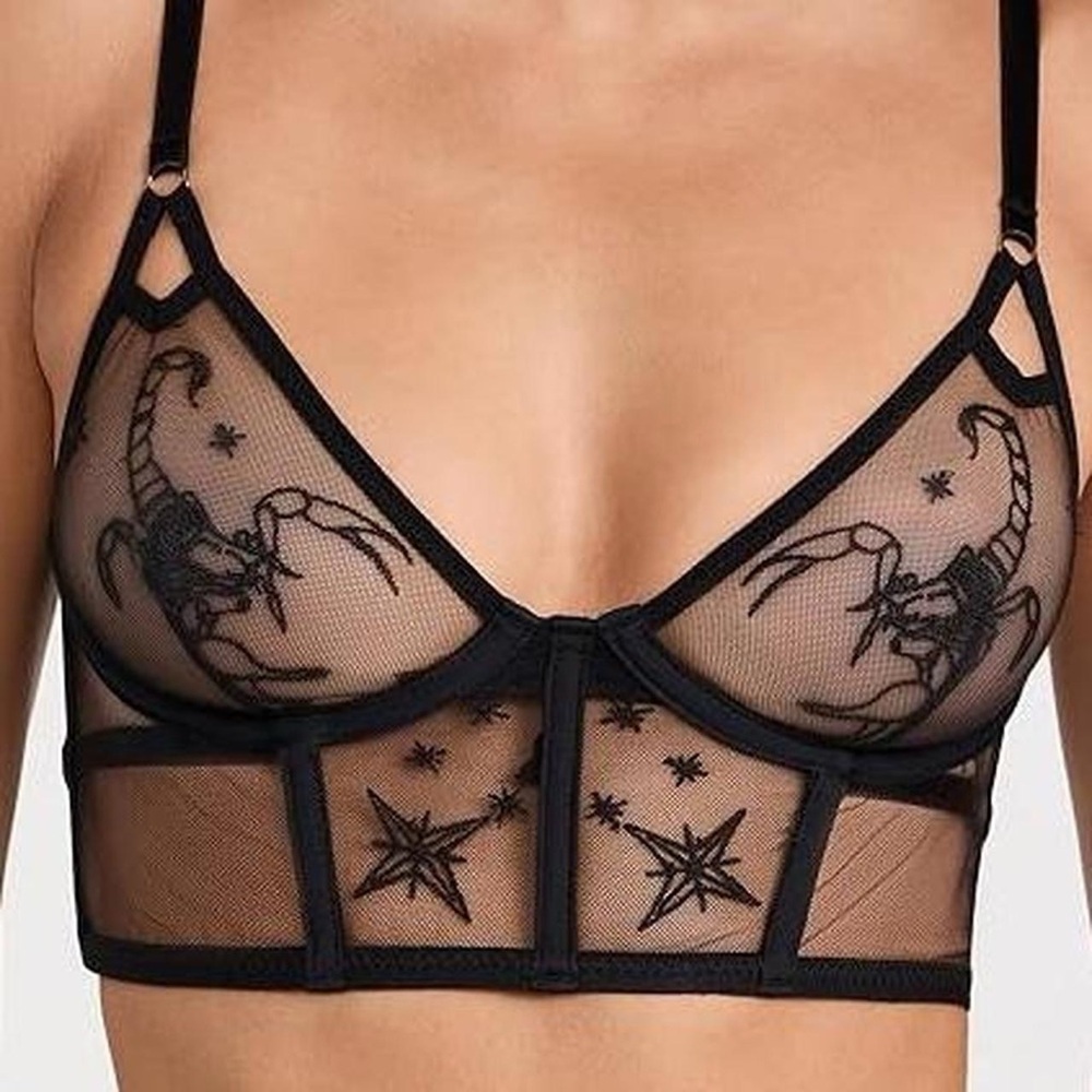 NWT Thistle and Spire Black Mesh Scorpio Bralette size L
